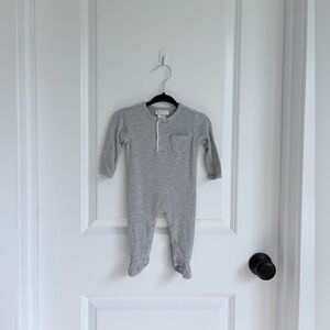 🩶Bloomie’s Baby Unisex Cozy Footie in Grey Ribbed